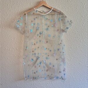 Sheer Rave Dress (Sheer Starry Dress with Iridescent Accents)